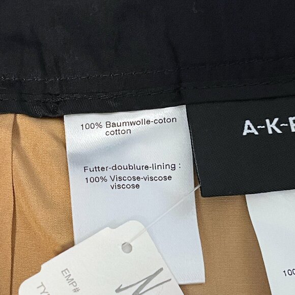 Akris Wide Leg Cotton Trouser Pants Womens 12 Tan Zip Pockets Luxury Minimalist - Picture 6 of 11